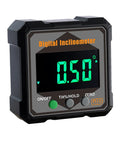 Tough As Nails Digital Angle Finder Crisp Readings Electronic Protractor with green display, battery operated for precision measuring.