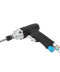 Compact Pneumatic Air Impact Wrench With 40Nm Kick And Double Hammer Setup, 12000 RPM, angled view with black and silver finish.