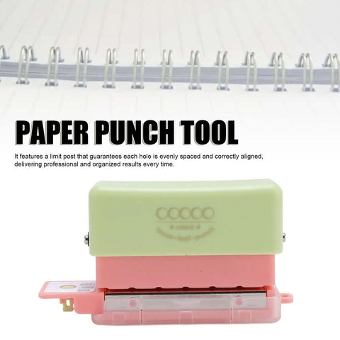Grab And Go 5 Hole Paper Puncher Mini Handheld Circle Punch Tool for A4 A5 B5 paper, portable metal design for scrapbooks and crafts