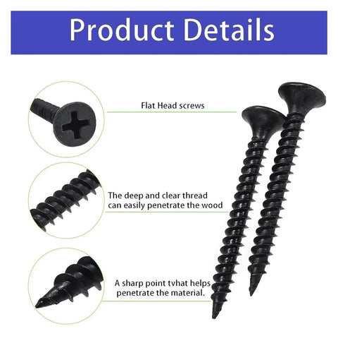 500 Piece Pan Head Self Tapping Drilling Screws Assortment Kit In Carbon Steel Black Finish M3 Size Range 6 8 10 12 16 18 20 mm Great For DIY Projects Wood And Metal Quick Repairs