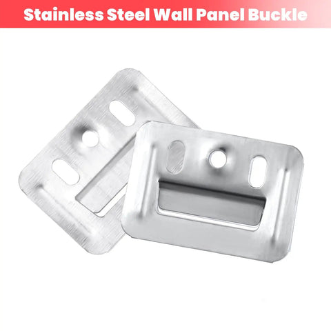 100 Pack Premium Heavy Duty Stainless Steel Z Clips For Seamless Wall Panel Mounting And Dead Tight Flush Installation Rock Solid Reinforced Brackets Quick Snap DIY Hardware showing two stainless wall panel clips.