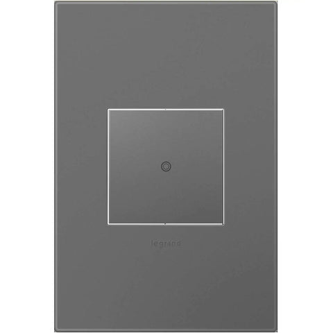 Front view of Adorne 1 Gang Wall Plate Magnesium Six Pack Screwless Snap In Design No Fuss Quick Install for switches and outlets.