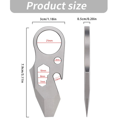 Dope Everyday Carry Multi Tool Keychain With Pry Bar Bottle Opener And Wrench For Men Outdoor Survival Gear size diagram