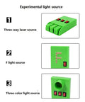 Physics Optics Lab Kit For Pinhole Imaging And Lens Experiments versatile green three-way light source with switches