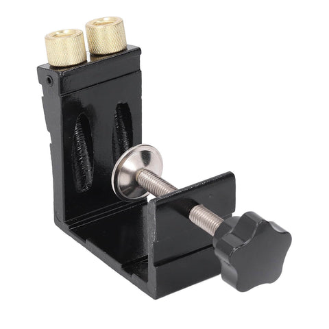 Aluminum Pocket Hole Jig Set For DIY Woodworking With Inclined Drilling Positioner, compact design, durable aluminum alloy.