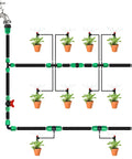 Eight Pack 3/4 Inch Female Pipe Thread To 1/2 Inch Drip Irrigation Tubing Adapters For Garden Faucets Sprinklers And Hoses Easy Connect 3/4 Inch Faucet To 1/2 Inch Drip Line Fittings installed on garden tap drip irrigation line