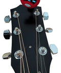 ST-2 Multi Instrument Chromatic Tuner With Rechargeable Battery And Eco Friendly Design And 360 Degree Rotating Screen attached to guitar headstock