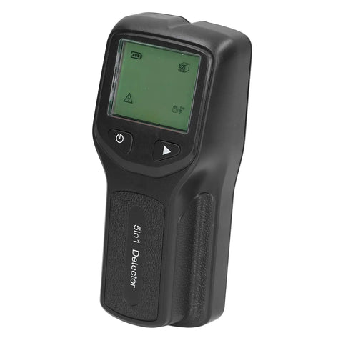 Thonlai 5 in 1 Stud Finder Multifunctional Wall Scanner for Wood and Metal Detection with LCD Display and Sensitive Sensor Suitable for All Wall Types (Black) showing LCD screen and buttons.
