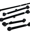 5 Piece Adjustable Suspension Kit For 0 To 6 Inch Lift With Beefed Up Rear Upper And Lower Control Arms And Rear Panhard Track Bar For RAM 1500 2009 2024 And Jeep Gladiator 2020 2024 Off Road Ready black steel control arms