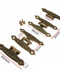 4Pcs Antique Vintage H Shaped Cabinet Door Hinges With Screws For Jewelry Boxes And Old School Furniture Decor, 65 By 36 Mm