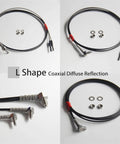 M3 M4 M6 Fiber Optic Sensor, L-Shaped Thread Proximity Diffuse Switch with 2m cable and accessories