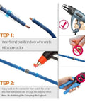 Complete 180 Piece Butt Wire Connector Terminal Kit With Heat Shrink Solder Seal Sleeves For Ultimate Wire Cable Splicing Needs In Automotive And Marine Applications. Heat shrink solder seal wire connector on blue cable