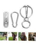 Stainless Steel Horse Stirrup And Tie Ring Set For Trailers And Show Ready Riders Durable Trailer Accessory Clip With Comfortable Ride Support