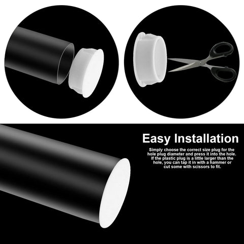 Installation process of 50 Pcs White Plastic Hole Plugs Set For Furniture And Panels Half Inch Round Flush Mount Snap In Hole Plugs Fits 13mm Holes