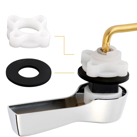 Universal Side Mount Toilet Handle Replacement Kit With Brass Flush Lever And Stainless Steel Flapper Chains, Chrome Finish, Fits Most Toilets, Adjustable Length For Easy Install, Durable Metal Construction