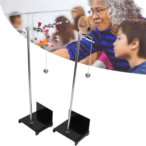2-Pack Metal Pendulum Sphere Demonstration Tool For Physics Swing Experiments One Pendulum Setup with black base