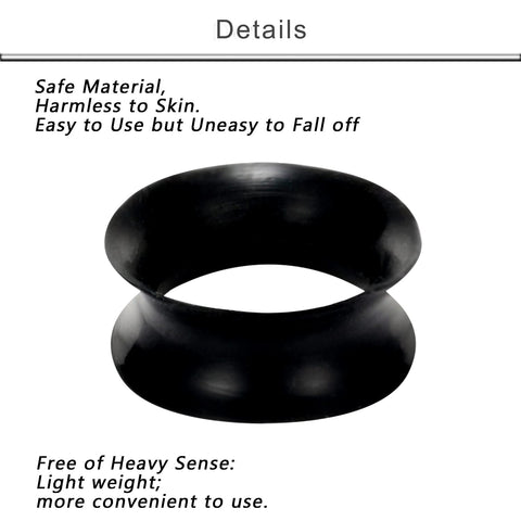 Ultra Thin Silicone Ear Gauge Stretching Kit 4mm to 20mm Black Soft Flexible Tunnels Plugs for Earcare Comfy Sleeper Friendly