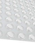 Close-up of a sheet showing 200 Pack Cabinet Door Bumpers Clear Adhesive Pads One Half Inch Diameter For Drawers Glass Tops