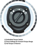 Control switch of Half Inch Twin Hammer Air Impact Wrench With Lightweight Magnesium Body, showing torque adjustment options