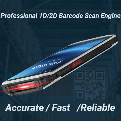 Android Barcode Scanner Powerhouse With 4G LTE And 4GB RAM 64GB ROM Supports 1D 2D And QR Codes Android 13 Wireless PDA showing laser scanner