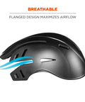 Side view of the LED Brim Safety Bump Cap Baseball Style Long Brim Work Hat With Front Light showcasing breathable design