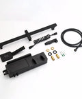 MXJIAYDNX Rain Shower System Black Shower Faucet Set Brass Shower Combo Set Wall Mounted Rain Mixer Shower components laid out.