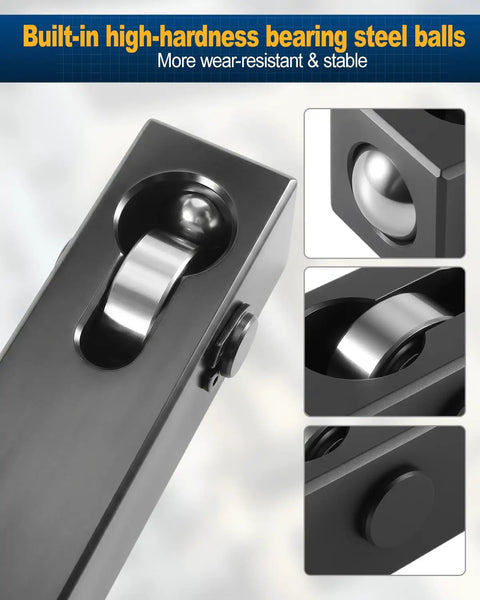 Close-up of built-in high-hardness bearing steel balls in the Insanely Smooth Mini Lathe Burnishing Tool for improved stability.