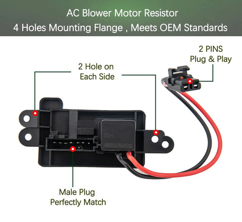 Direct Fit Blower Motor Resistor Kit With Harness For Chevy Silverado GMC Suburban Sierra Yukon 2003 2006