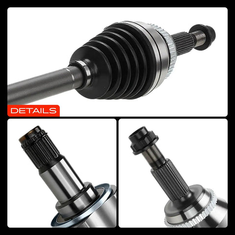 Front CV Axle Shaft Assembly Set For Toyota Sienna 2004 To 2010 V6 33L And 35L FWD Only With Neoprene Outboard Boot Premium Replacement Drive Axles Two Pack Durable details of CV axle shaft, boot, spline ends