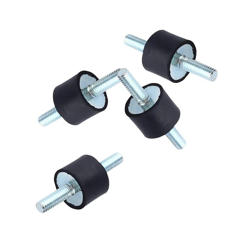 Heavy Duty Rubber Vibration Isolator Mount For Compressors Gasoline Engines Pumps And Welders, Quiet Shock Damper With M6 Threaded Studs, Reduces Noise Vibration And Equipment Wear In Industrial Machines, black rubber mounts with metal studs