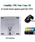 Five Way CFS Kit With Bottom Bracket For Multi Color 3D Printer DIY Ready Automatic Filament System Featuring A Brushless Motor Replacement Accessories And Easy Install For Smoother More Consistent Printing, shown with components.