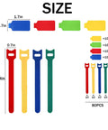 80 Pack Reusable Cable Labels And Cord Organizer Kit with color-coded wire tags, ties, and marker for home office cable management.