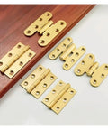 Solid Brass Furniture Hinge Set Of 4 For Wardrobe Drawer Cabinet And Wooden Doors Universal Fit Easy Mounting Durable Hardware