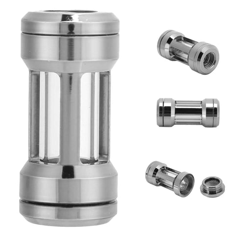 Top Notch Inline G1/4 Thread PC Water Cooling Filter With Heavy Duty Brass Build And Clear Viewing Port Plus 50mm Precision Mesh Strainer