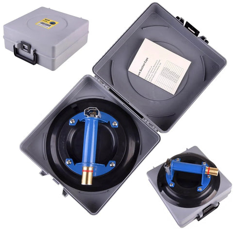 Beefy 10 Inch Metal Vacuum Suction Cup With Metal Handle And Brass Pump in protective case