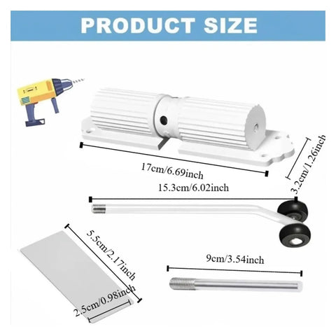 Dimensions of 180 Degree Adjustable Door Closer With Hydraulic Damping, Black Aluminum Alloy Shell, Smooth Silent Close