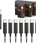 8 Pack Outdoor Low Voltage Bollard Lights With 2W LED 2700K Warm White Bronze Color Landscape Pathway Lighting Kit