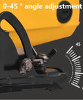 Knockout Performance Electric Circular Saw Two Piece Kit for adjusting cut angles from 0-45 degrees for versatile woodworking.