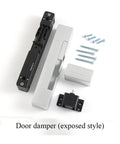 Soft Close Hydraulic Door Closer With Quiet Damping, Hidden Mounting For Invisible Fit, full set with screws shown