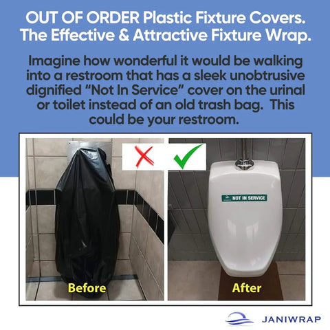 Not In Service Toilet And Urinal Covers Kit With 32 20x28 Self Adhesive Sheets Grey Not In Service Labels Safety Knife Residue Free Removal Sanitary Odor Blocking Seal For Pro Grade Decommissioning