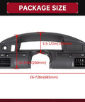 Front view: black HECASA dash bezel panel for 1992–1997 Ford F-150/F-250/F-350 Bronco; 26 7/8in wide.