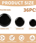 Heavy Duty Self Adhesive Furniture Sliders 36 Piece Set Features Rock Solid Grip for No Sweat Moving and Smooth Gliding on Wood or Carpet Floors Super Durable Build in black circle sizes.
