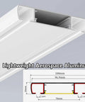 No-Fuss Heavy Duty Double Row Curtain Track For Ceiling Mount Quiet Drop Ceiling System Easy Install Room Divider For Living Room Bedroom Hospital White 3.6m 11.8ft, white aluminum profile with dimensions