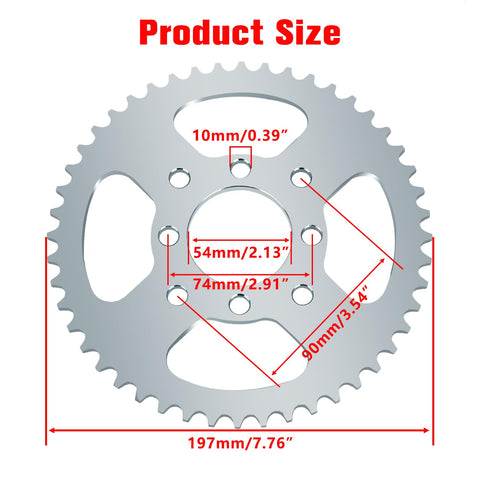 Diagram of Go Kart Chain Sprocket Kit For 40 41 420 Chain dimensions, showing 48 tooth hub with 1 inch bore and keyway size.