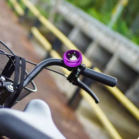 Purple Aluminum Round Bike Bell For Adults And Kids Dope Black White Tuxedo Cat Design Classic Ring Bicycle Bell Lightweight Durable Easy To Install And Use On Any Bike on black handlebar
