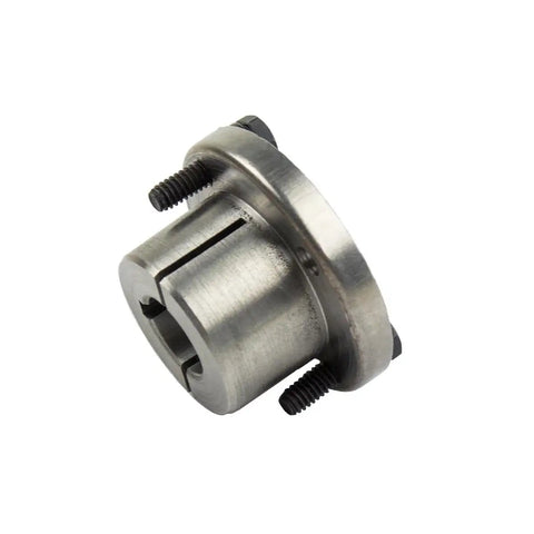 Three Quarter Inch Bore H Style Steel Sheave And Pulley Bushing Featuring Double Split Taper Construction For Keyed Shafts angled view