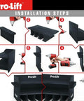 Installation steps of Cordless Drill Organizer Wall Mount Power Tool Storage Rack With Five Hanging Slots Wooden M003W1.
