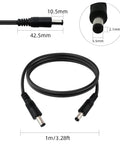 Big Rig 12V Male To Male Power Lead Featuring 5.5X2.1Mm Tips Hooked Up To 18AWG Pure Copper Wire for LED devices.