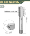 Shop Ready Hand Taper Tap For Smooth 1-1/4-7 Unc Threads With Tight 2B Fit, Heavy Duty High Speed Steel, 155mm length.