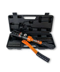 Hydraulic Cable Lug Crimper 8 Ton Tool Kit For 12 AWG To 2 0 AWG Wires With 9 Die Set Hexagon Crimp Dies in open case